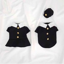 펫타임 뷰티인사이드 강아지옷 낑강이옷 티셔츠 애완견 원피스 반려견 복고풍 강아지 교복, 모자(자동핀대)