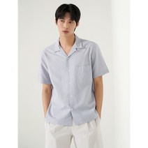 MVIO ONLINE 오픈카라 리넨 반팔 셔츠 스카이 블루 MM2465N04Q