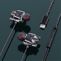 Xiaomi iPhone 6 Huawei 스테레오 듀얼 스피커 Hifi 베이스 헤드폰 용 마이크 인 이어 헤드셋이 있는 3.5mm, 04 Type C Black