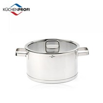 [쿠첸프로피] 산레모 인덕션 겸용 스텐 계량 양수냄비 24cm 5.5L, 없음