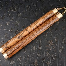 쌍절곤 목제 로프 실용 단단한 나무 흑단 쌍절곤 2 단 스틱 연습-11476, 옵션01