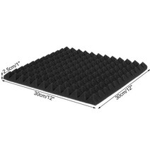 흡음패널 흡음보드30x30x2.5cm 스튜디오 어쿠스틱 폼 방음 패널 KTV 룸 자체 접착 벽 스폰지 패드 6 개, 02 Black_01 6Pcs, 6개