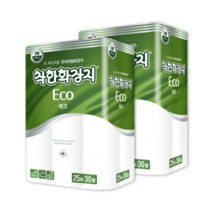 착한화장지 에코 3겹 화장지 25m 30롤 2팩(60롤), 2