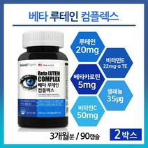 루테인 눈영양제 눈건강 눈피로 눈건조 노안 시력보호 베타카로틴 비타민 미네랄 아연 셀렌 비타민B 비타민A 비타민E, 630mg, 2box