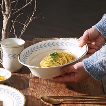 시라쿠스 올드 아이보리 정품 로렐 테이블웨어 오벌볼 26cm, 블루로렐