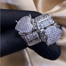 빈티지 하트 모양 약속 반지 시뮬레이션 된 다이아몬드 cz 925 스털링 실버 약혼 웨딩 밴드 반지 여성 남성 쥬얼리에 대 한|Rings|