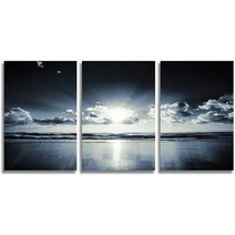 일본직발송 4. CrmaOArt - 아트 패널 검은 흰색 감색 바다의 석양 벽걸이 풍경 사진 벽 사진을 회화 포스, 30cm x 40cm x 3  Artwork br-, 30cm x 40cm x 3  Artwork br-