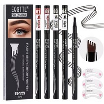 눈썹 펜 방수 리퀴드 아이브로우 펜슬 4개 정밀 어플리케이터가 있는 마이크로블레이드 자연스러운 메이크업 만들기 819274