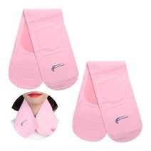 풋인솔 목 주름 관리 보습 마스크 넥링클 스카프 2개, 핑크