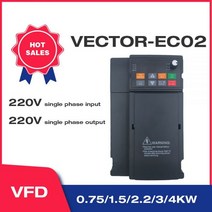 벡터 광 부하 220V 1.5kW/2.2KW 가변 주파수 드라이브 1 상 속도 컨트롤러 인버터 모터 Angisy EC02 직렬177465, CHINA_1500W Vector 220V