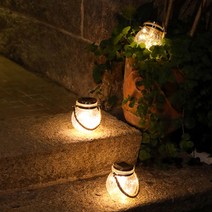 HK-태양열 와이어 항아리 장식등 4개 1세트, 웜화이트