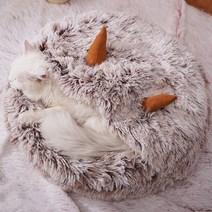 겨울 보온 애견용품 이불 고양이집, 브라운