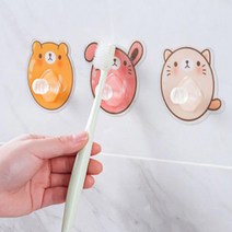도매팜 칫솔을 걸 수 있는 귀여운 캐릭터 스티커 타일 욕실 화장실, 2P, 곰