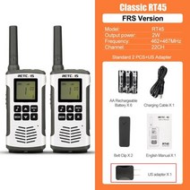 무전기 업무용 생활 고성능 Retevis 생활무전기 IP67 방수무전기 RT45P 소형 워키토키 미니 세트 충전식 휴대용 라디오 RT45 워키토끼 워키 토키 낚시 캠핑, 02 RT45 FRS