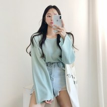 기타 바보사랑[드레스날다]팔뚝커버 루즈핏 골지 와이드소매 크롭 니트(knit825)