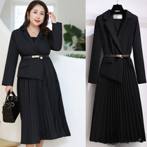 빅 사이즈 여성 정장 벨트 원피스 플리츠 하객룩 김민경 쇼핑몰 결혼식 봄 가을 겨울 블랙 예복 77 88 의상 대여 브랜드 부케받는사람 옷 예식장 룩