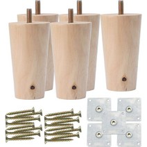 uxcell 7.6cm 원형 원목 가구 다리 소파 소파 의자 테이블 책상 옷장 캐비닛 발 교체 조절 장치 5개 세트, 01 3