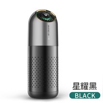 휴대용공기청정기 휴대용공기청정기 岸木 휴대차량용 공기정화기 집차량겸용 포름알데히드제거 냄새제거 산소 소독기, T02-블랙, 기본