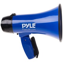 Pyle 메가폰 스피커 PA 확 - 20W 및 조절 가능한 볼륨 제어 내장 사이렌 731.5m(800야드) 범위 포함 축구 야구 하키 치어리딩 팬 코치 또는 안전 훈련용, Speaker, Blue