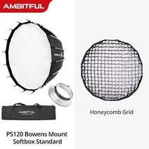 포토부스 AmbitfulPS60 60cm PS90 90cm PS0 0cm 신속 릴리스 포물선 딥 소프트 박스 그리드 보웬스 엘린크롬 프로포토 마운트, [02] Elinchrom Mount, [06] PS0 with Grid