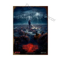 익명한 금속 주석 기호 빈티지 2022 새로운 TV 영화 시즌 4 인쇄 실크 장식 플라크 벽 예술 침실, 24 KK020-24_01 20x30CM