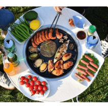 고기 불판 식탁 숯 캠핑용 바비큐 난로 마당 테이블