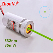 532nm 35mw 녹색 레이저 모듈 3-5v 구리 레이저 스폿 조사 포지셔닝 램프 레이저 다이오드 발광 조준 액세서리, 532nm35mw1pc, 없음