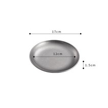 스테인레스 스틸 레트로 음식 디너 플레이트 서빙 트레이 라운드 케이크 디저트 요리 실버 서양 스테이크 플레이트 주방 식기, 17cm