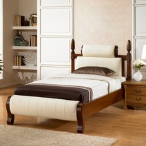 르베르 엔틱 가죽 슈퍼싱글 SS 침대 프레임 월넛, 단품