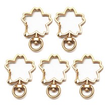 5pcs 체리 꽃 금속 스냅 후크 랍스터 클래스 랜디드 키링 DIY 키 체인, 원이 없어, 가벼운 금