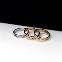 세라믹반지 비즈 빈티지 남자 주얼리 속이 빈 행운의 로마 숫자 로즈 골드 도금 티타늄 스틸 링