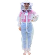 양봉 우주복 전신 올인원 벌 모기장옷 밤낚시 말벌, XXL화이트  반신복(고무장갑 제공)