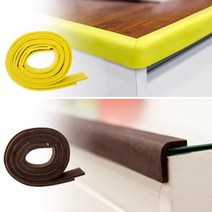 필요한 만큼 잘라쓰는 책장 모서리 보호대 어린이집 학원 컴퓨터책상 TV장 서랍 거실테이블, 1개, 브라운