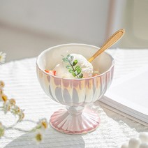 Madeleine 홈카페 아포가토 아이스크림 디저트 고블렛잔, 핑크(340ml)