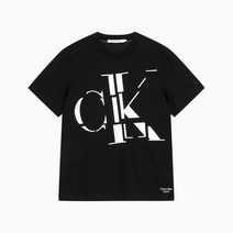 [캘빈클라인 진] [CK] 남 블랙 CK 스캐터 로고 레귤러핏 반팔 티셔츠 J321531