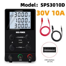 2023산업용 Ni 전원 전문가 작업자용그래밍 가능 DC 직류 실험실 전원 장치 30V 10A 120V 3A 전압 조정기, 02 SPS3010D BlAC 교류k_02 110V