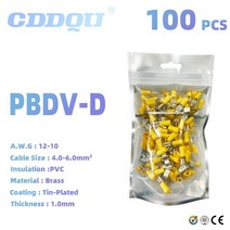 동슬리브 전기부품 100pcs 피기 백 단로기 여성 및 남성 스트랩 삽 구리 슬리브 퀵, pbdv-d 5.5-250