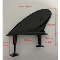 서핑 보드 수상스키 악세사리 서핑용 소프트 핀 테일 서핑보드 롱보드 큰 1 개와 측면 2 개 액세서리, 1 piece 4 inch fin