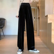 changshengRimocy 2022 Autumn Straight Velvet Pants for Women Casual Elastic High Waist Trousers Woma