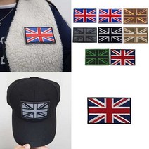 고급 유니언잭 벨크로 자수 와펜 패치, 블랙