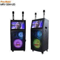 프로메인 유튜브노래방스피커 MPS-120W-LED 충전이동식앰프 가정용반주기
