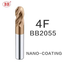 밀링 커터 엔드밀 비트 기리 BB 4 플루트 밀 3 치아 초경 CNC 프로파일 마무리 가공 반경 R0.5-R10 스틸 알, 02 4F-BB2055_14 R3x100