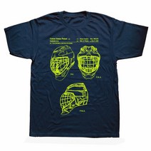 아이스하키 장비 용품 Funny Ice Hockey Goaltender Mask 특허 티셔츠 코튼 스트리트웨어 반팔 생일 선물, 21 NAVY_03 M