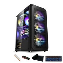 포유컴퓨터 게이밍 에디션 06 조립PC 랜덤발송 (라이젠5-4650G WIN10 Home RAM 8GB NVMe 500GB) + 게이밍 기계식 키보드 + 게이밍 장패드 + 5구형 멀티탭 + USB 32GB, 기본형