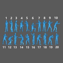 총을 든 경찰 1:64 모형 미니어처 수공예 피규어 흰색 모형은 스스로 채색해야합니다, 20, 2.8cm