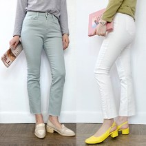 지오벤투 여성 속밴딩 세미부츠컷 면바지 빅사이즈 스판바지