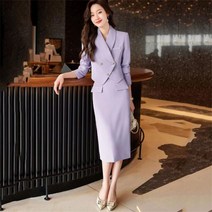 Daegu 슈트 수트 여성스러움 명원 소향풍 프로 양복 스커트 투피스 고급감 쇼트 코트 TZ091408
