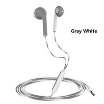 2021 새로운 3.5mm 유선 헤드폰 (베이스 이어폰 포함) Xiaomi IPhone 용 마이크가있는 스테레오 음악 스포츠 게임용 헤드셋, 02 Gray White