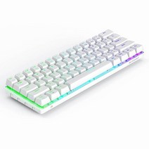 BlitzWolf BW-KB0 61 키 블루투스 5.0 RGB 식 키보드 핫 스왑 가능 유선 듀얼 모드 60% 게임용 키보드 (소, 한개옵션2, 01 WHITE, 03 레드 스위치