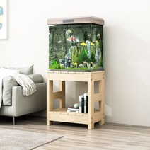 수조관 수조 원목 선반 단단한 소나무 대형어항 조립식 받침대, E. 45x45x70 통나무 색깔